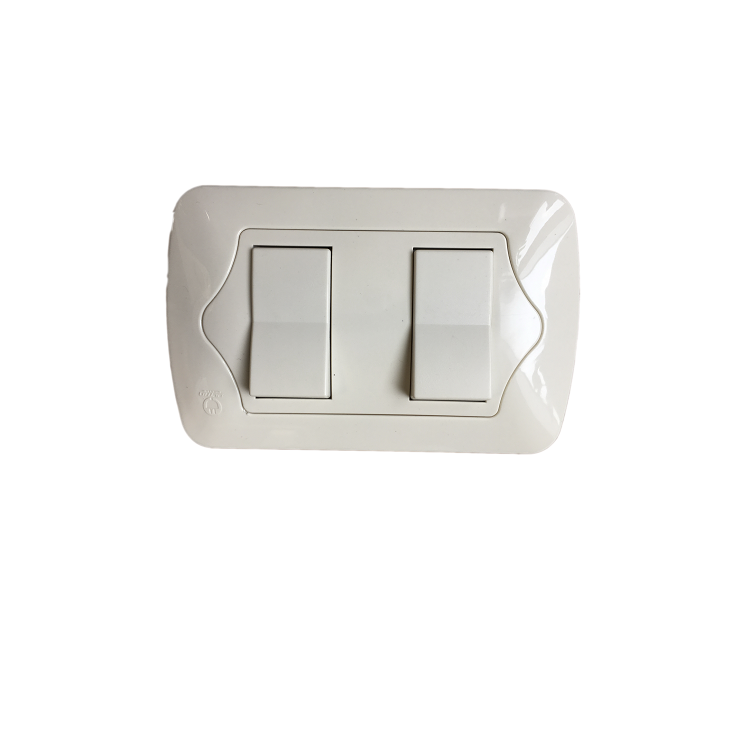 CET-EU-011(S) 10A 110-250V-2 gang 1 way(small rocker) electric wall switch for home