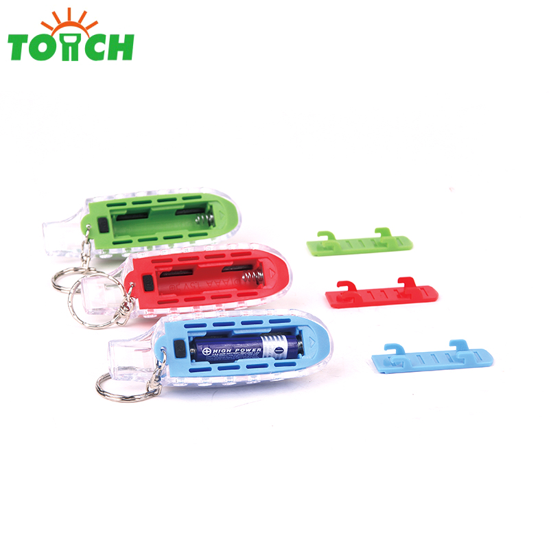 Led whistle keychain light mini COB bright led keychain flashlight for gift promotional