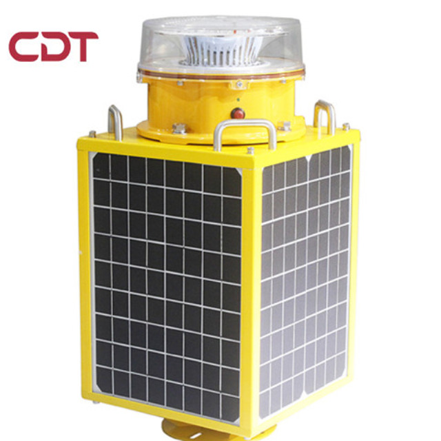 High efficiency 4 pieces solar panel red led airfield aviation obstruction lighting