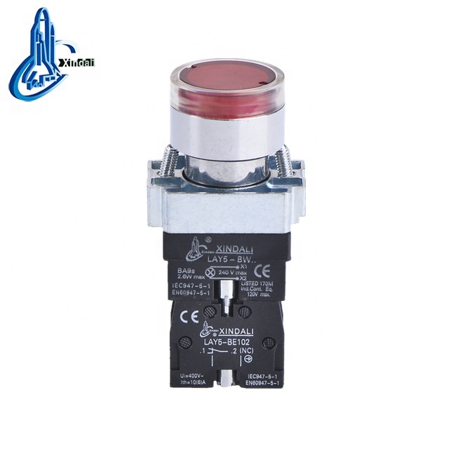 Xindali pilot lamp signal light push button switch LAY5-BW3472