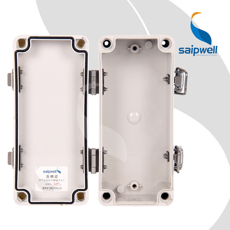 SAIPWELL Y IP66 DS-AGS-0816-SABS Plastic Waterproof Electrical Box With Metal Clasp Outdoor Use Din Rail Terminal Enclosure