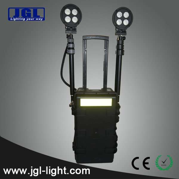 72/80W LED Battery Powered Portable Floodlights, PNEUMATIC TELESCOPIC MAST