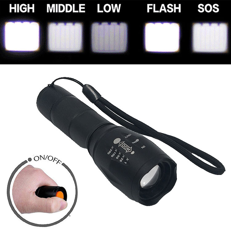 Zoomable Waterproof Linternas LED Flashlight Emergency Work Light