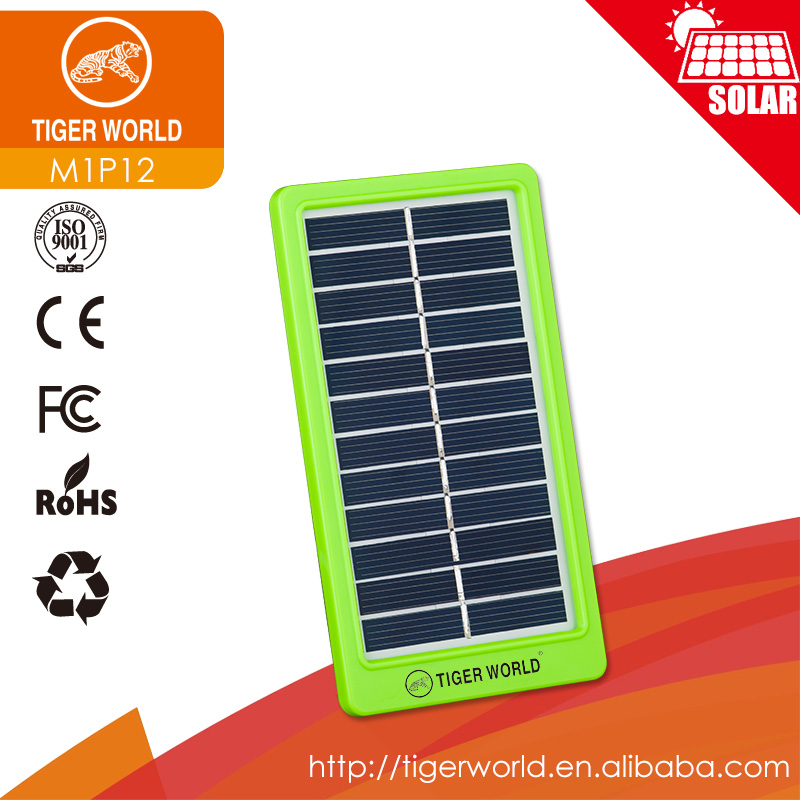 Tiger World 1W 6V 12 cells mini camping mobile charging solar panel for export