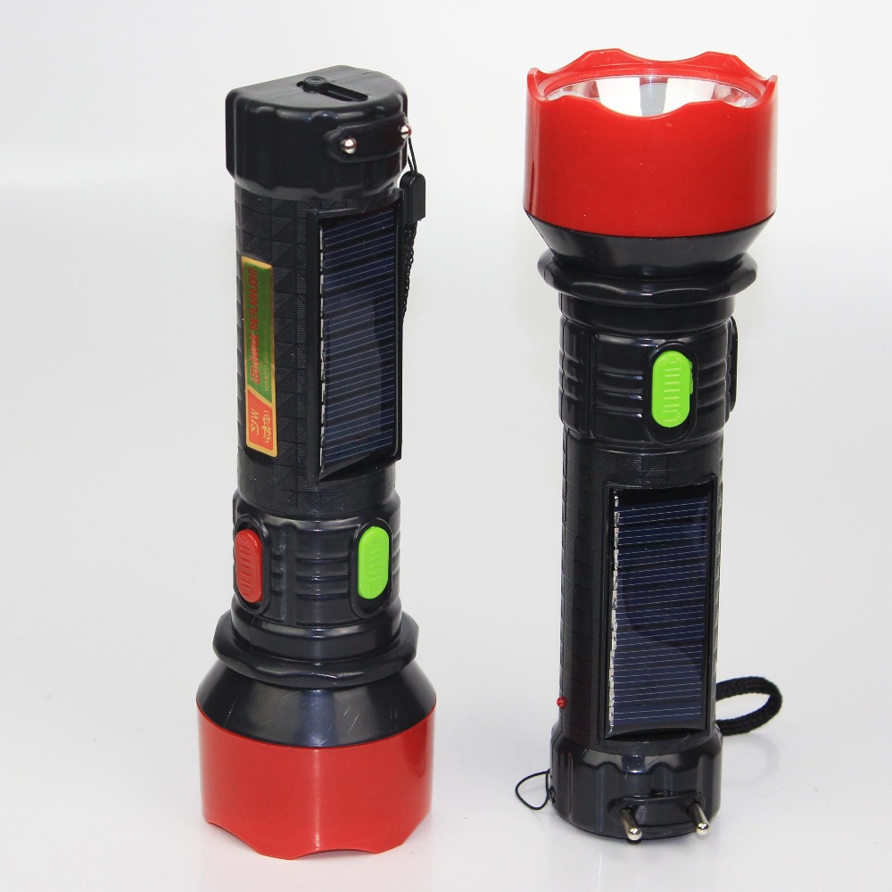 multifunctional dual use powered by 3pc AA dry battery AC110v/250v solar torch rechargeable