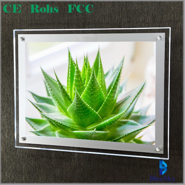 LED acrylic frameless led backlit picture frame with led light box