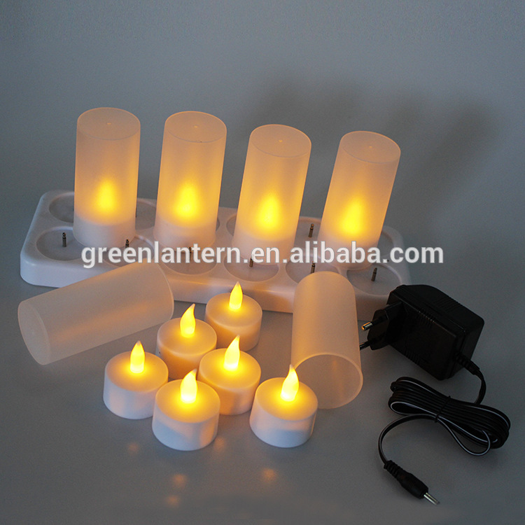 Rechargeable Flameless Moving Wick tea light Candle/LED tealight candle light