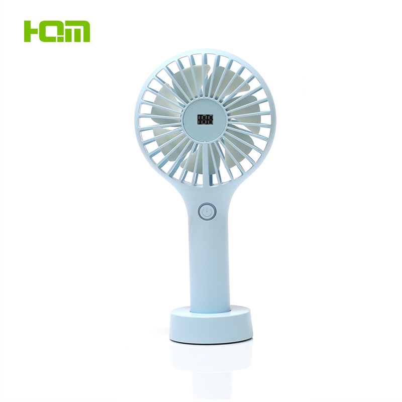 2019 Summer New Design Air Cooling Mini USB  Handheld Portable Rechargeable Fan with LED Screen