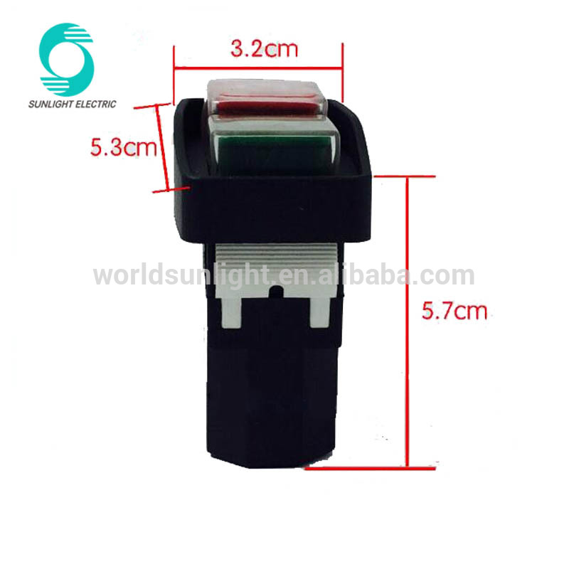 IP55 YCZ2 12A 120V 230V 2 position 4 Pin On Off red/green Emergency stop Push button Electromagnetic switch