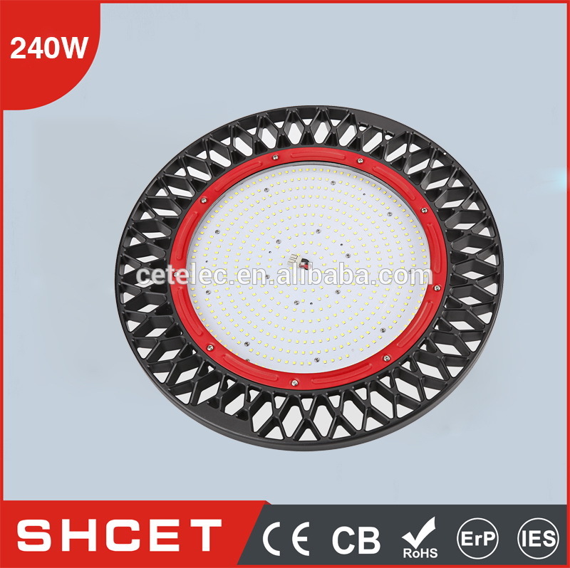 China Factory Alumumin Housing High Voltage AC100-277V UFO led high bay light 240 Watt ( 600W Equiv ) 28800 Lumens