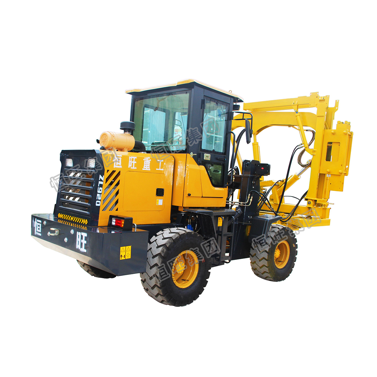 Guardrail truck mounted hydraulic hammer pile driver pile driver