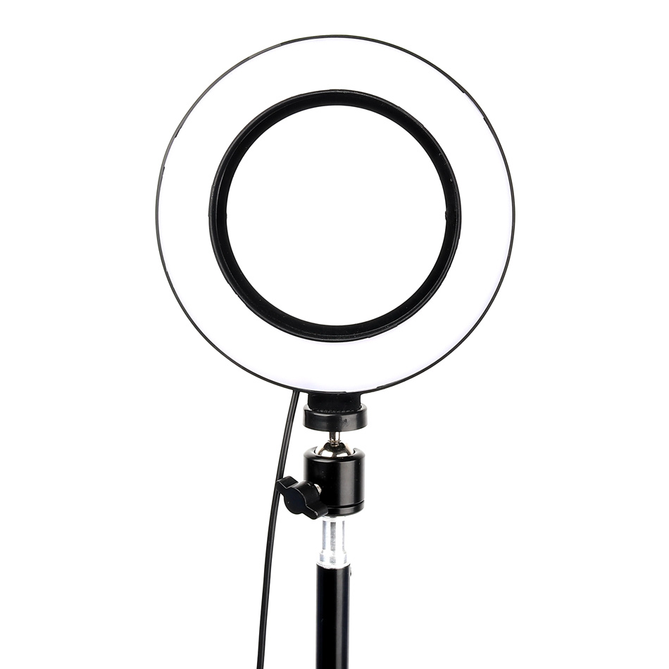 Popular Portable LED Ring Selfie Light Lamp with Camera/Phone Bracket