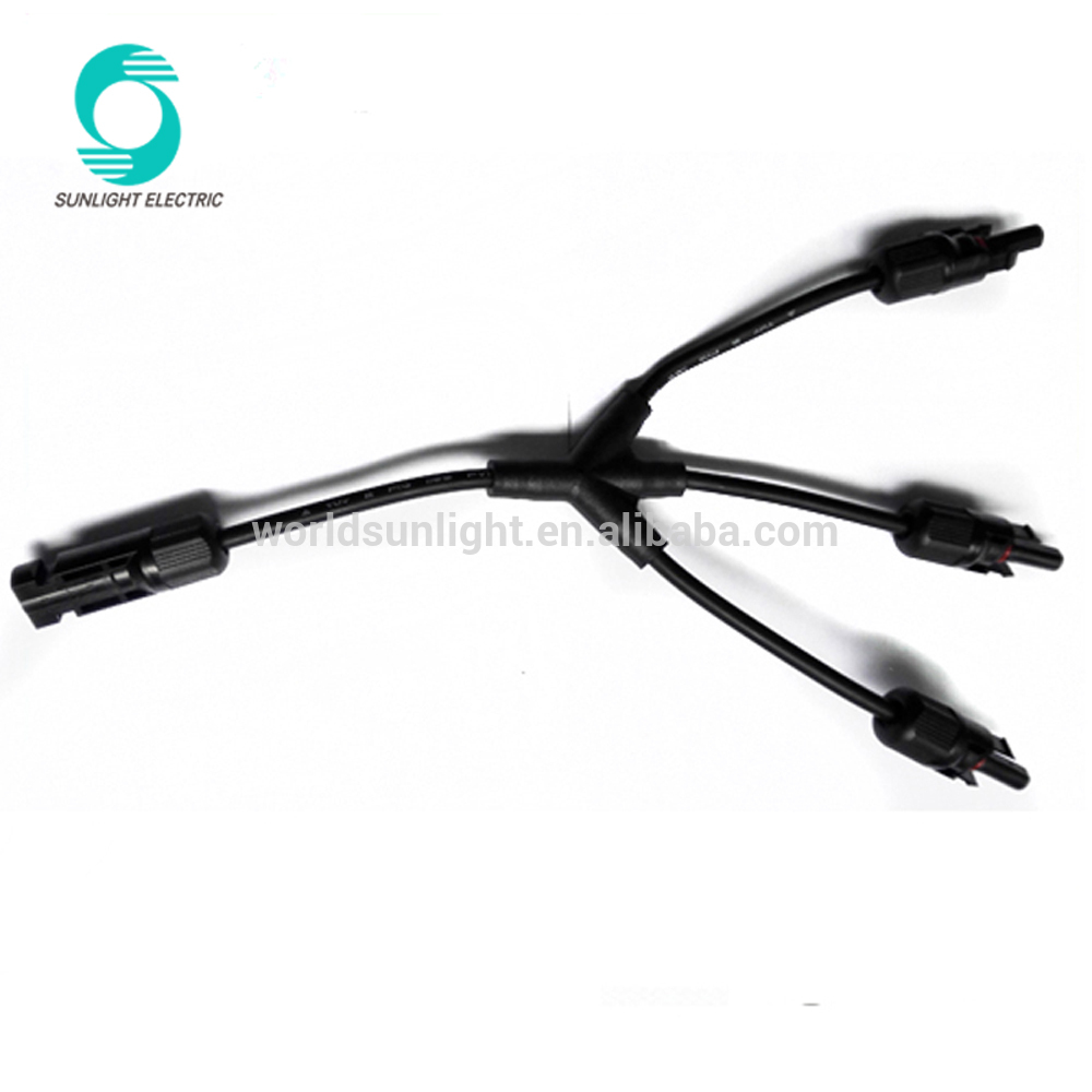 WSPVY3 CE approved Waterproof IP67 1000v dc 2.5mm2 ,4mm2 ,6mm2 16A 20A 25A 30A Y type mc4 Y branch connector cable assembly
