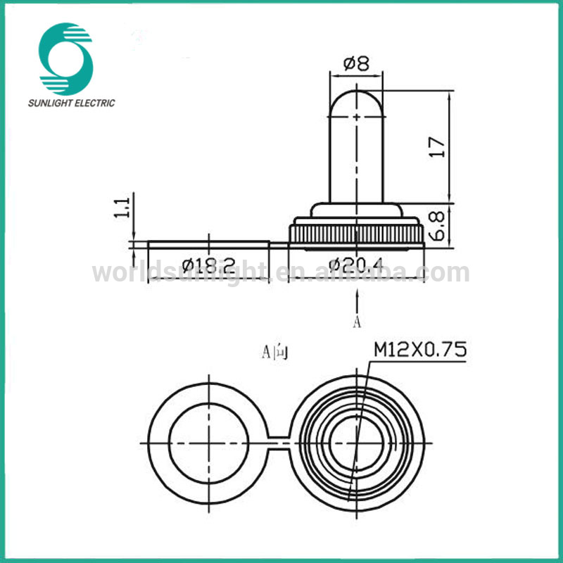 WPC-06 M12*0.75 12mm rubber medium toggle switch waterproof cover/cap(for toggle switch KN series)