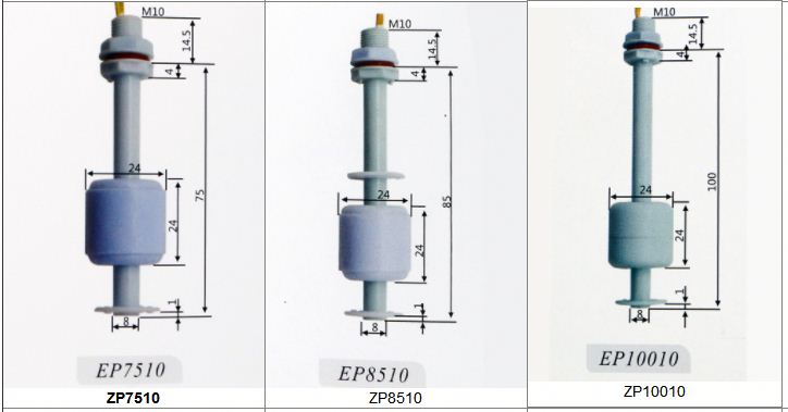 M8*25mm 100V 220V Float Switch Mini Type Poly Propy Water Level Liquid Sensor Normal Close