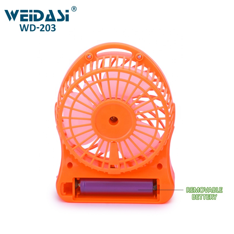 handheld office desk usb mini rechargeable fan light with led