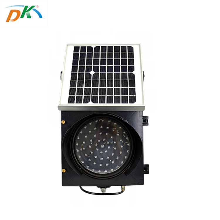 DK LED Solar Panel 200MM Traffic Safety Yellow Flashing Signal Light Supplier