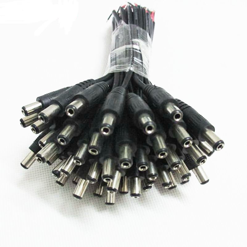 Female male DC power Plug Adapter led connector Cable Pigtail Plug Wire for 3528 5050 LED Strip CCTV IP camera DC 5.5x2.1