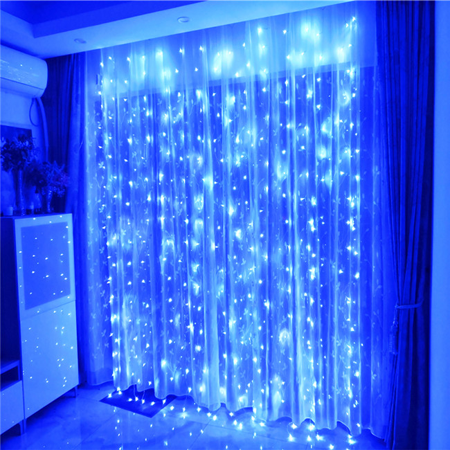 300 LED Warm White Lights Curtain String Fairy Lamp Christmas Wedding Party 3M