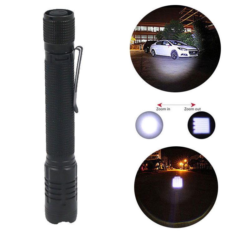 Portable Tactical LED Flashlight Pocket Clip Mini Penlight Emergency Hand Torch Lamp