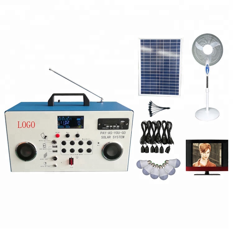 18V 60W mini solar power system for home lighting with 12v lead acid battery