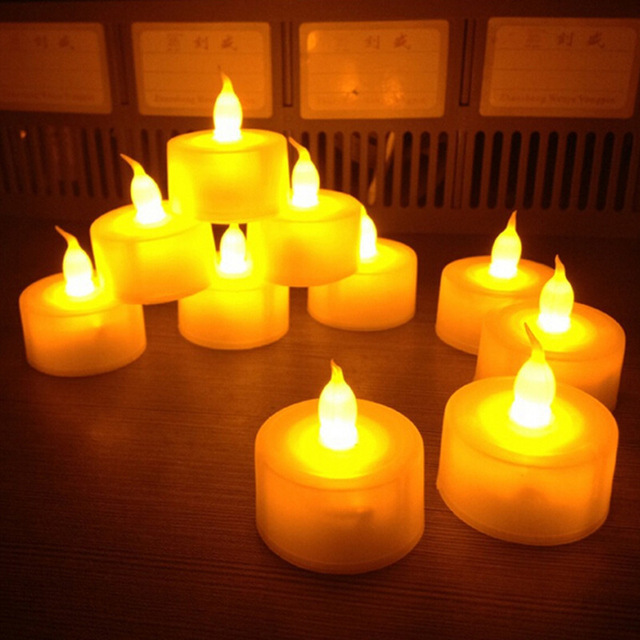 handheld Flickering Flameless LED Tealight Flicker Tea Candles Light Xmas Party Wedding Candles Safety Home Decoration