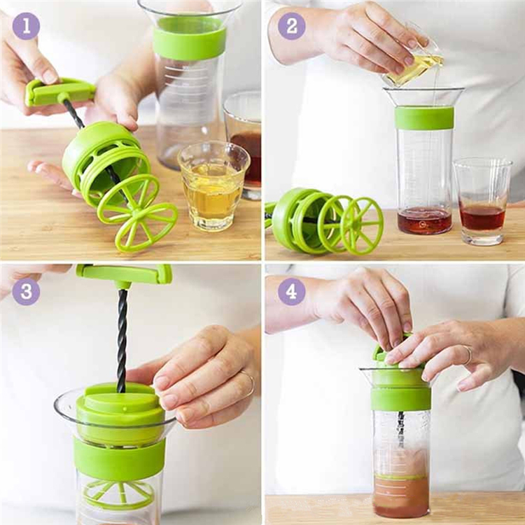 Manual Universal Shaker Cup Whisk Sauces Unique 300ml Mixer Gadget Salad Dressing