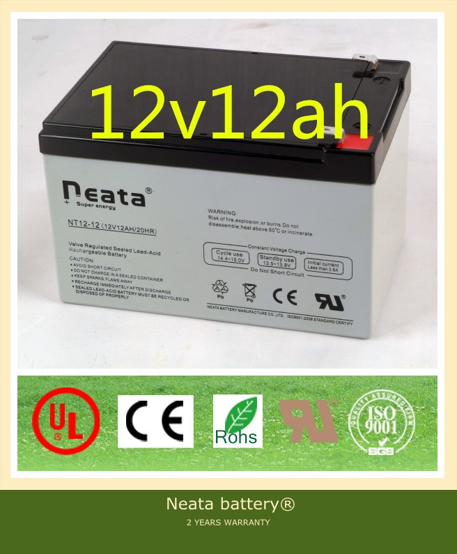 Rechargeable 12v 12ah 20hr Sealed Lead Acid Battery