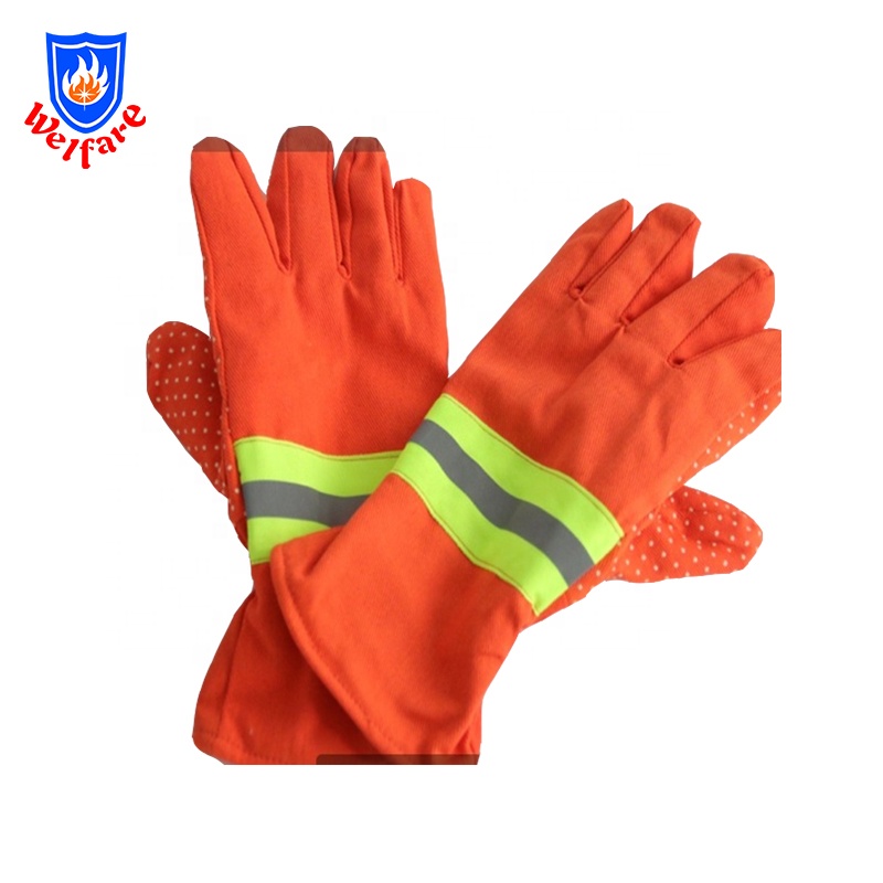 ORANGE COLOR fire fighting proof fire resistant gloves