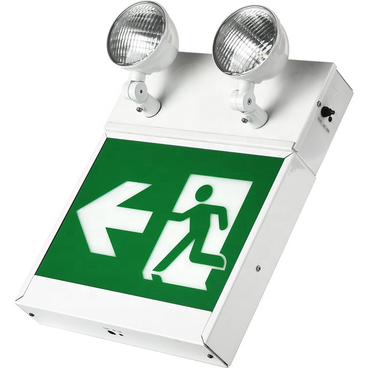 Export heavy duty steel housing running man exit sign