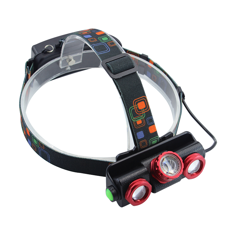 Super Bright 3 Led Head Lamp 18650 Rechargeable Battery Zoom Headlamps