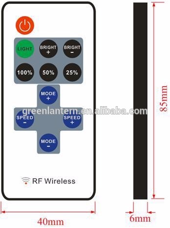 Thinker mini RF remote 11 keys lithium battery operated led strip controller