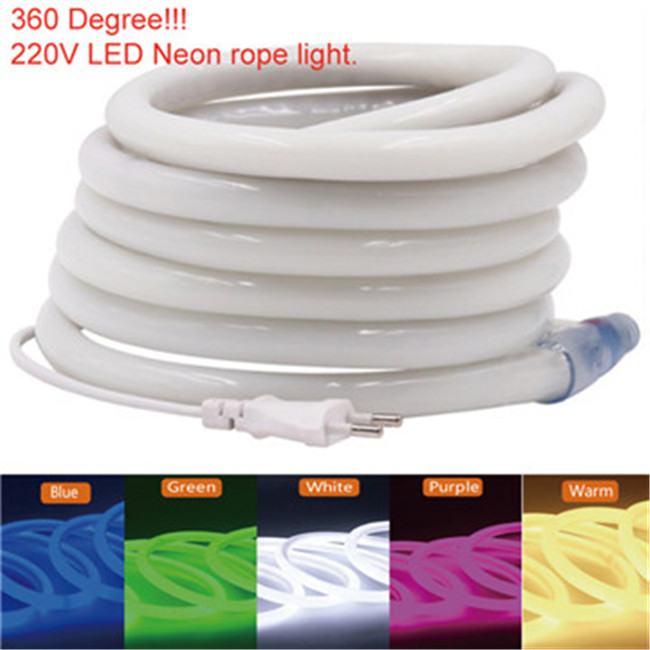 16mm 360 degree 220v Rgb smd 2835 flexible flex neon rope light