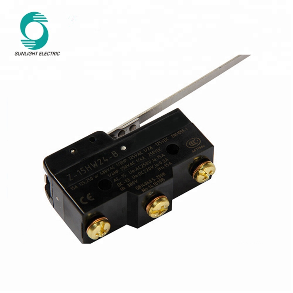 CE approval IP67 IP40 Z-15HW24-B 25t85 long hinge lever type 15A 250V miniature electronic 3 position micro switch