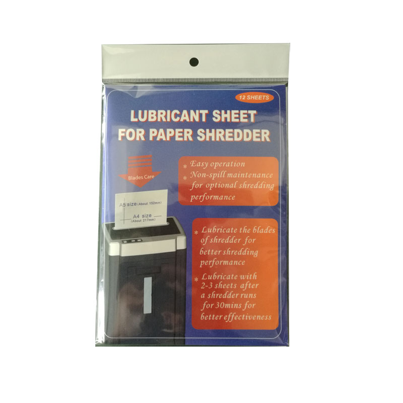 Paper shredder lubricant paper oil sheet