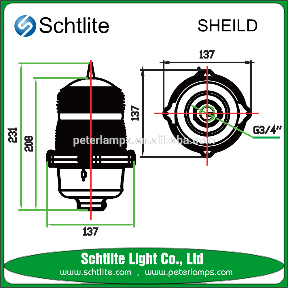 SHIELD 10CD Alloy Wholesale green Flash LED Aviation Obstruction Light Tower