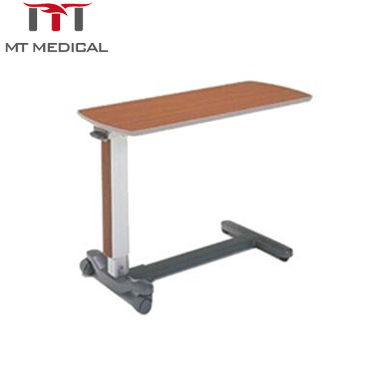 cheap medical equipment mobile tilted over bed table / patient dinner table with wheels in hospital