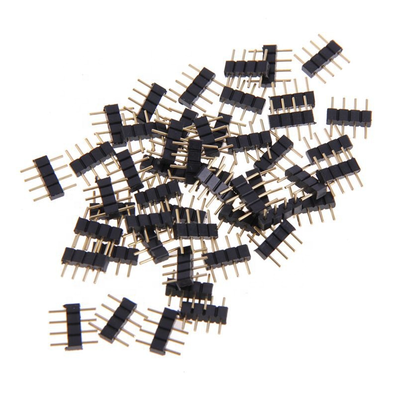 4 Pin RGB Connector Adapter pin needle male type double 4pin,For RGB 5050 3528 LED Strip DIY lights insert