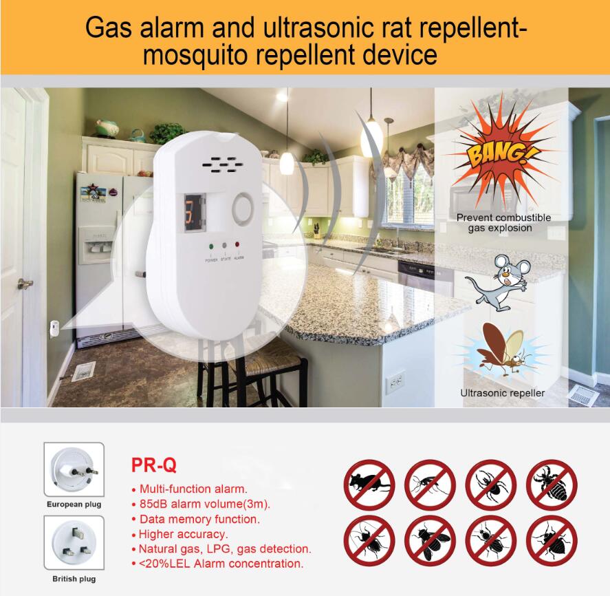 Gas Alarm Detector, LPG/Natural Gas/Coal Gas Detector Sensor Plug-in Gas Leakage Detector Alarm with Sound Warning