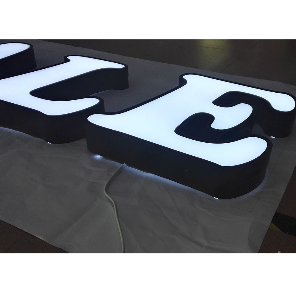 Shop logo pharmacy led edge lit sign plastic reverse trim cap aluminum channel  letter