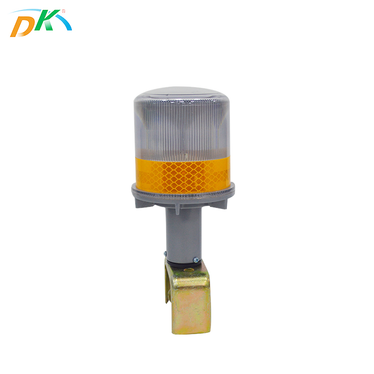 DK LED Outdoor Waterproof Barricade Beacon Light Amber Lens With Solar Cell