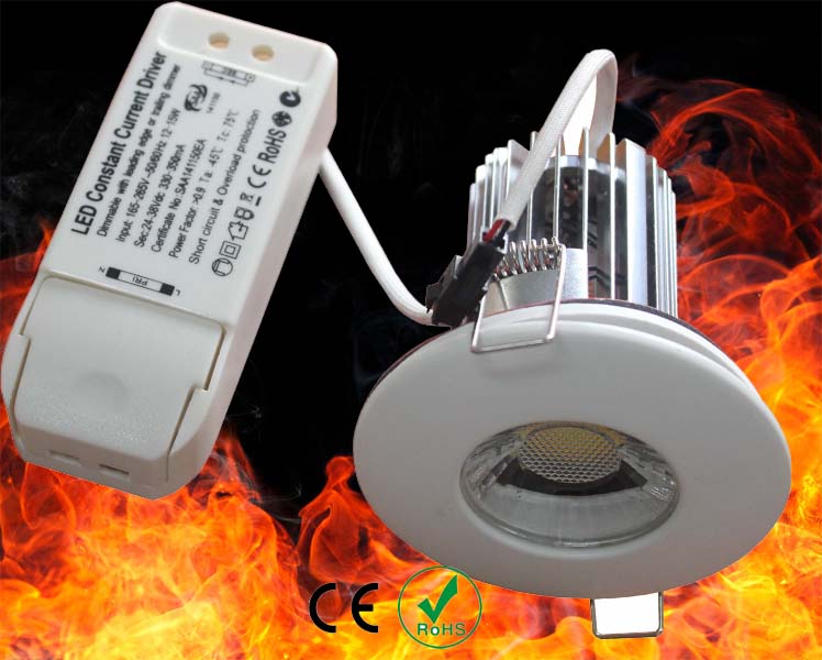 8W & 10W Changeable bezel leading & trailng edge dimmable IP65 led shower fire rated ights