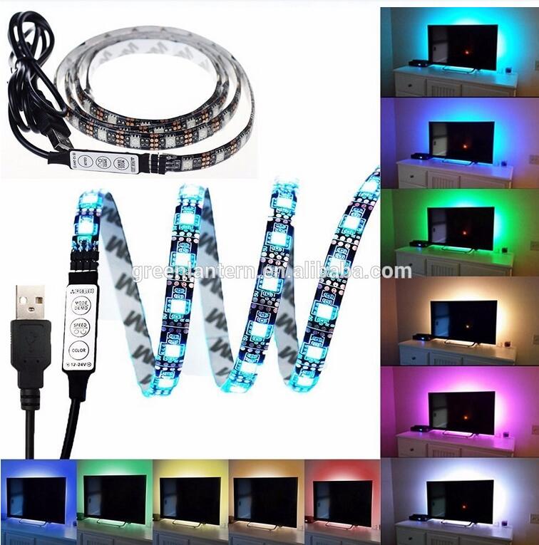 DC 5V black PCB SMD5050 USB RGB LED Strip