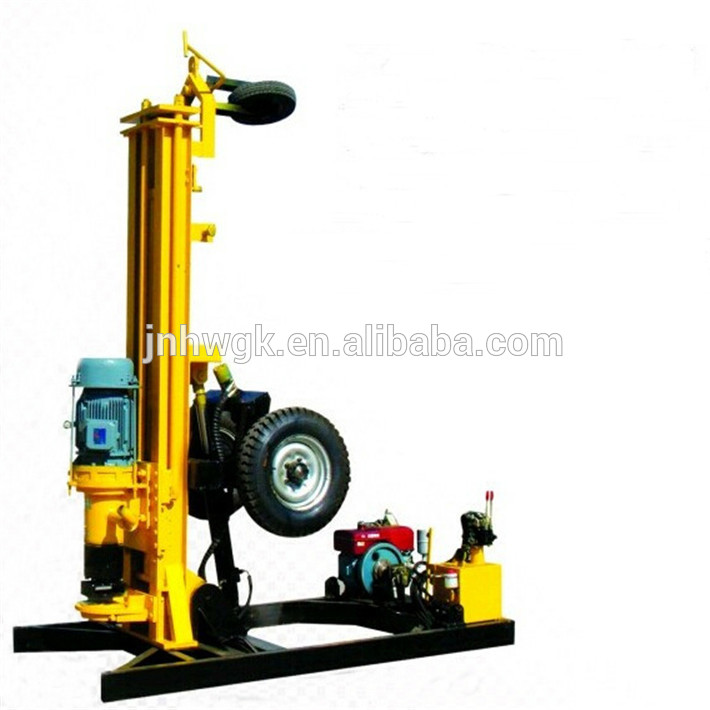 Deep china supply pneumatic DTH trailer mounted water well drilling rig