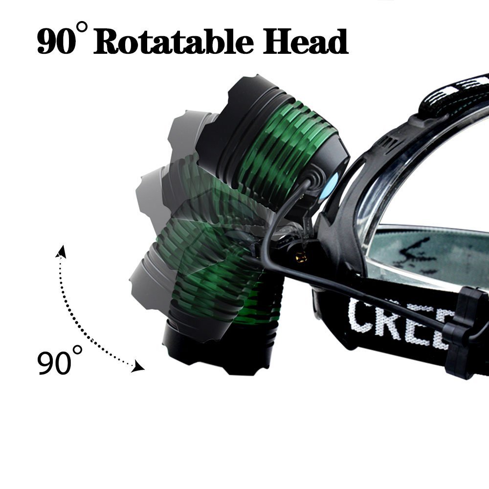 Outdoor 1000 Lumen XML T6 Aluminum Adjustable Focus Rechargeable LED Headlight