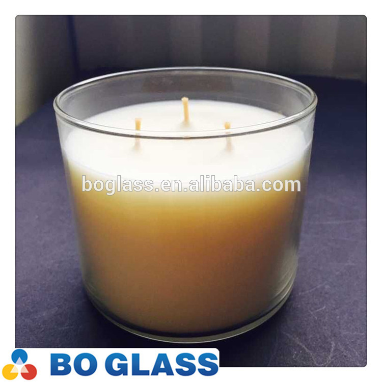 Glass candle jar with lids for home decoration