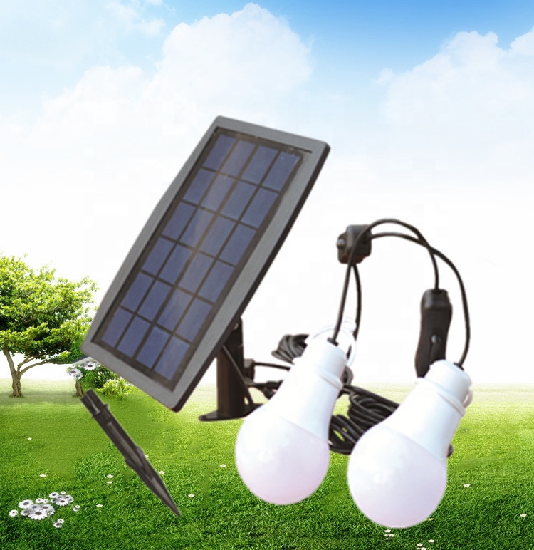 solar garden home lighting kits CE ROHS FCC solar rechargeable light bulb with motion sensor solar panel