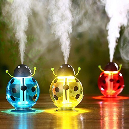 Beetle Cartoon Luminous Humidifier Car Fresh Air Humidifier Furniture Night Light 260ml USB Portable Mist Air Humidifier For You