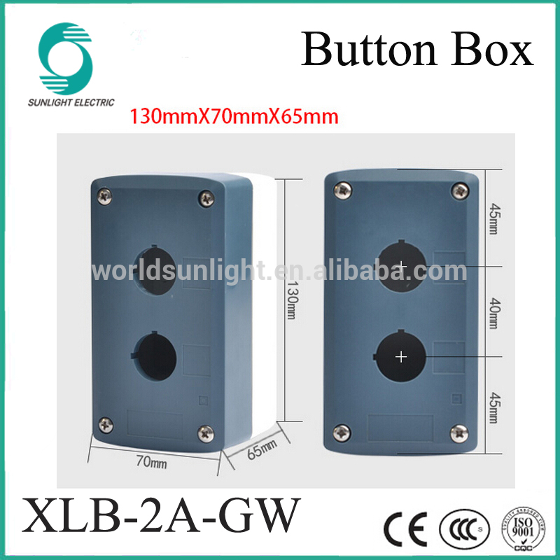 IP65 XLB-2A-GW 2 hole grey plastic waterproof Push Button Switch control box