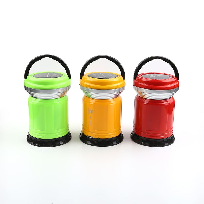 Rechargeable camping lantern with use interface Stretchable solar camping light ja-1973